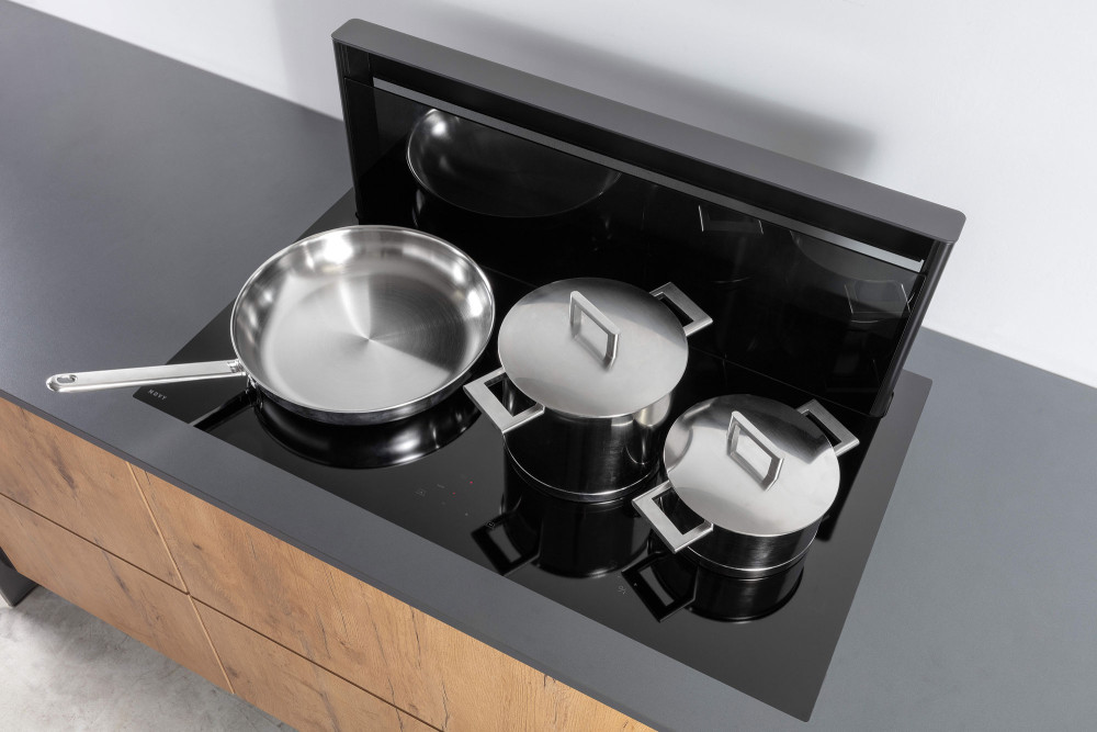 Quiet Mark Novy Panorama Power Vented Downdraft Induction Hob + Hood